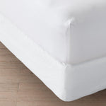Lands End Matelasse Box Spring Cover in white basketweave texture