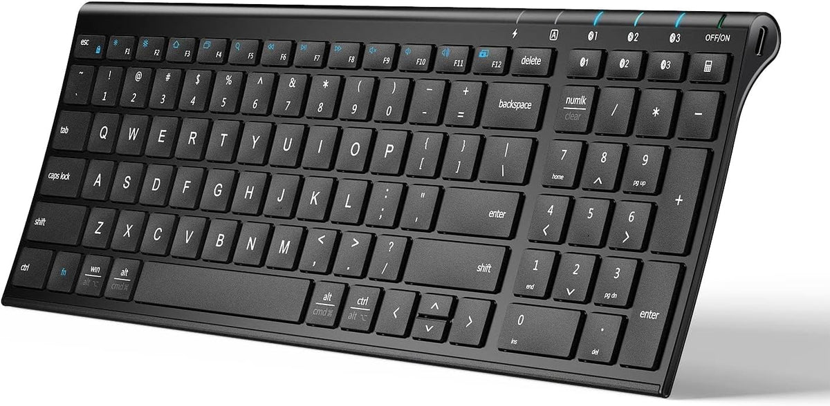 iClever BK10 bluetooth keyboard front view wireless typing