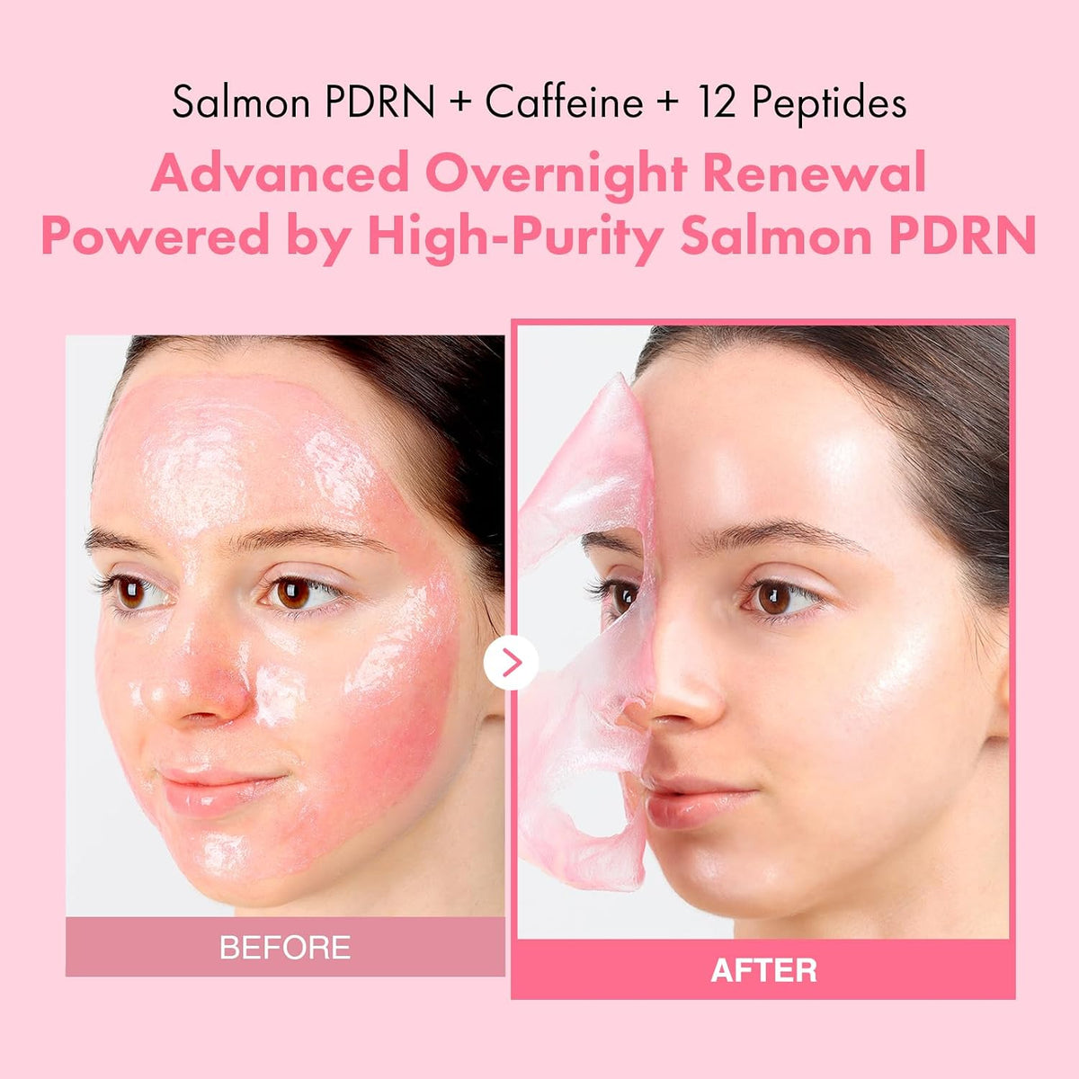 TOSOWOONG Salmon DNA PDRN Overnight Wrapping Mask, High Purity PDRN Peel Off Facial Mask for Glass Skin, Caffeine, Collagen and Peptide Anti-Aging, Firming, Korean Skincare, 75 ml / 2.53 fl. oz. - Image 2