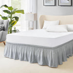 FreshCulture Queen Bed Skirt, Elastic Wrap Around Bed Skirt Queen Size, Bed Skirts for Adjustable Bed, Easy Fit with 18 Inch Drop Length, Hotel Quality Dust Ruffle for Queen Bed (White) - Image 9