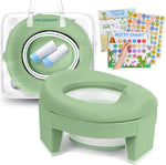 MCGMITT Portable Potty for Kids Travel - Foldable Training Toilet Chair for Toddler Girls with Storage Bags, Potty Training Toilet for Outdoor and Indoor Easy to Clean(Green) - Image 1