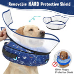 Toptakeit protective elizabethan collar alternative with clear detachable shield.