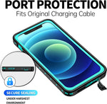 BEASTEK iPhone 12 teal case angled corner drop-resistant view.