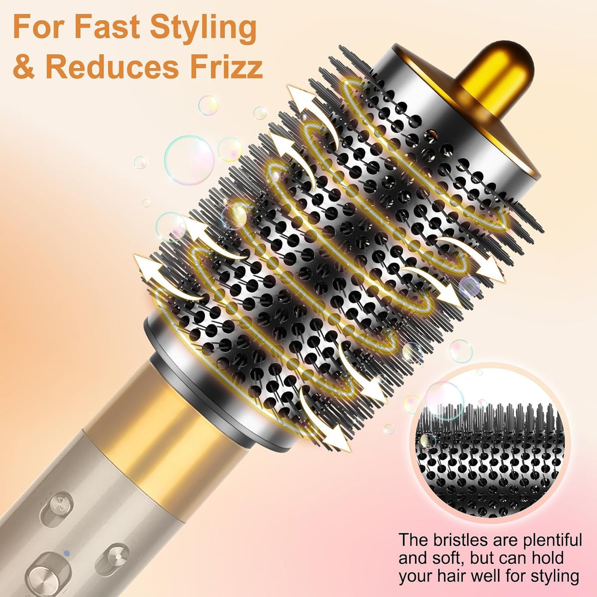 AFDD gold round brush attachment barrel angle
