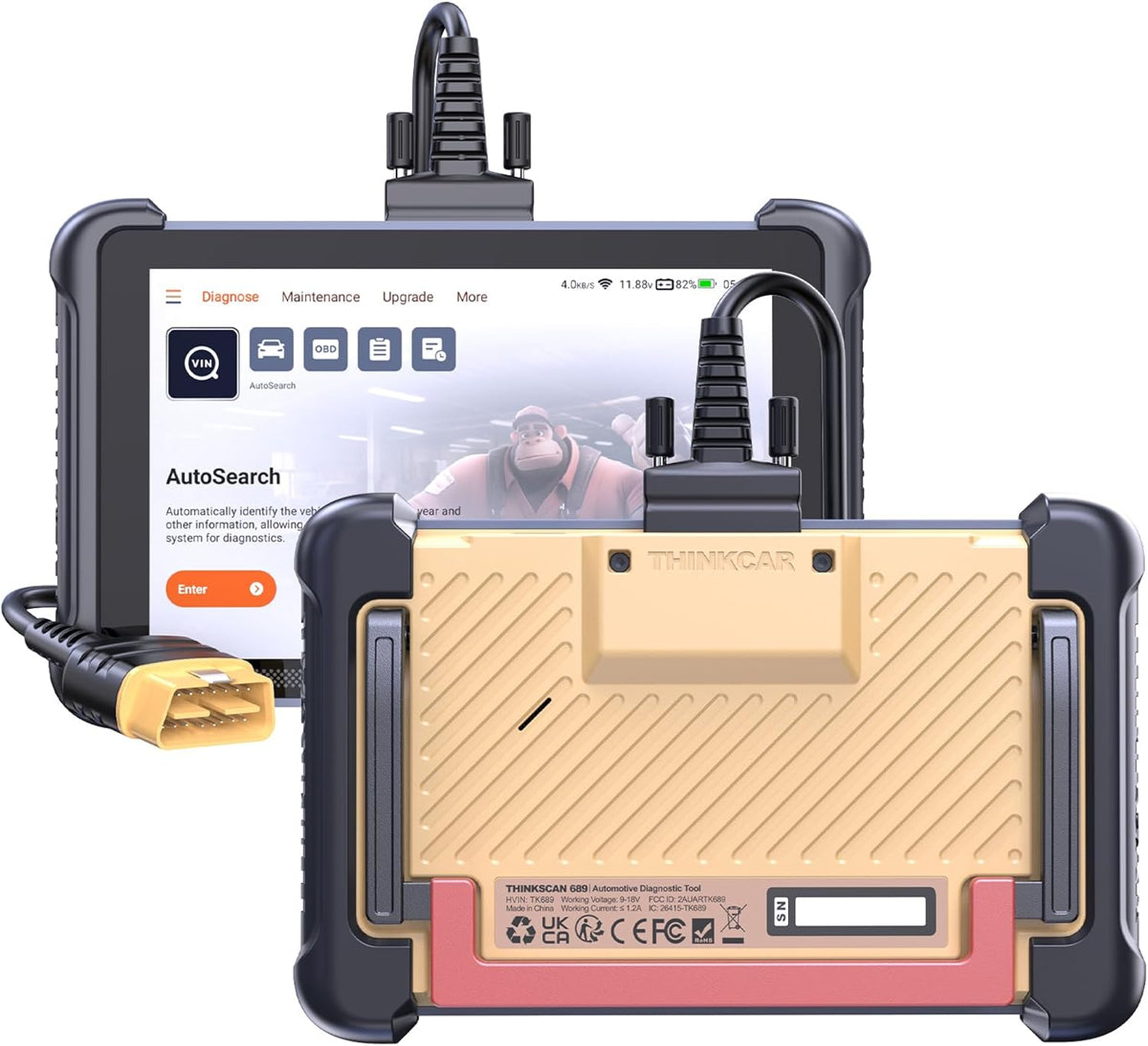 Thinkcar Thinkscan 689 tool kit packaging and accessories layout