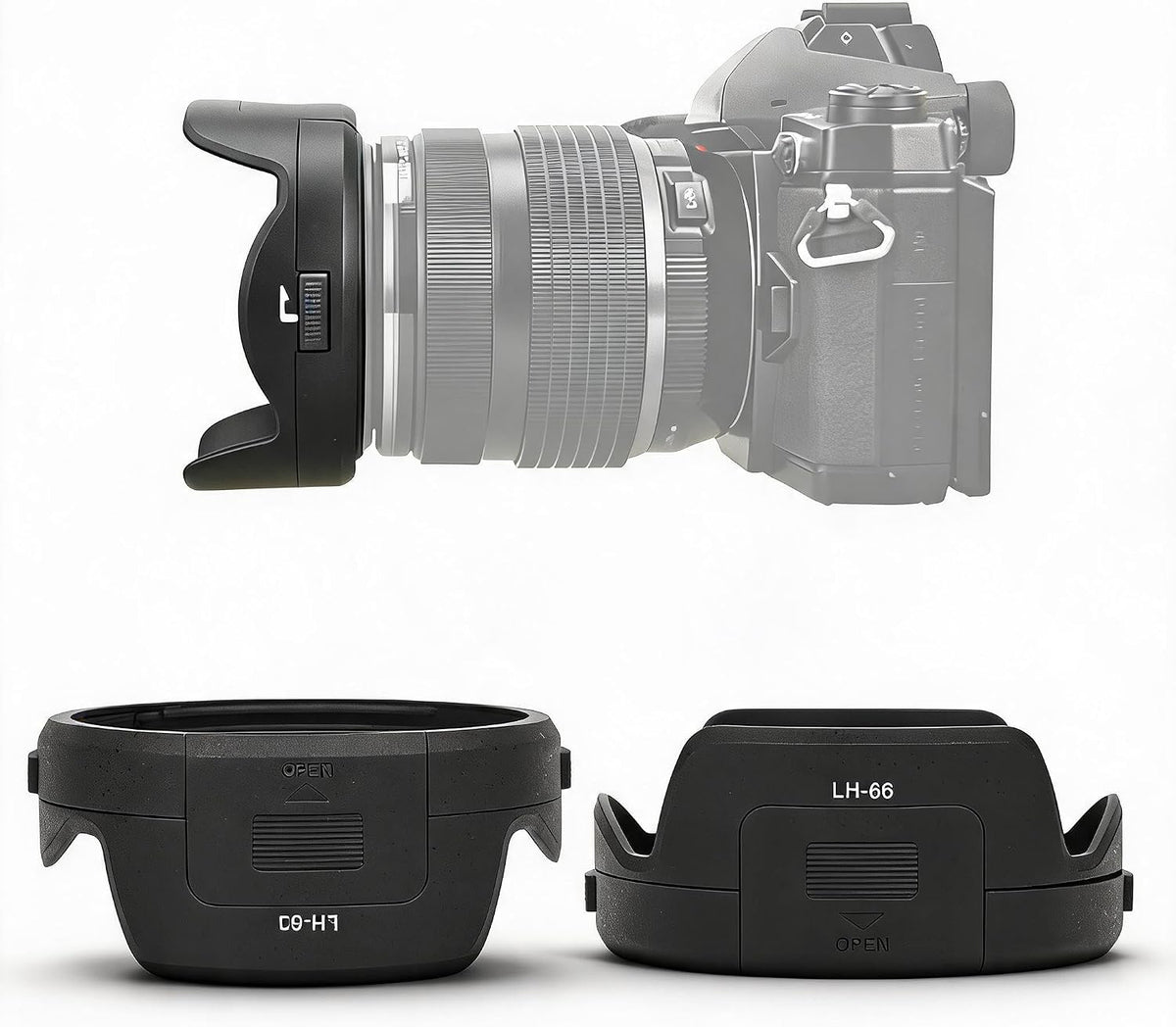 Bindpo LH-66 camera lens hood front view accessory