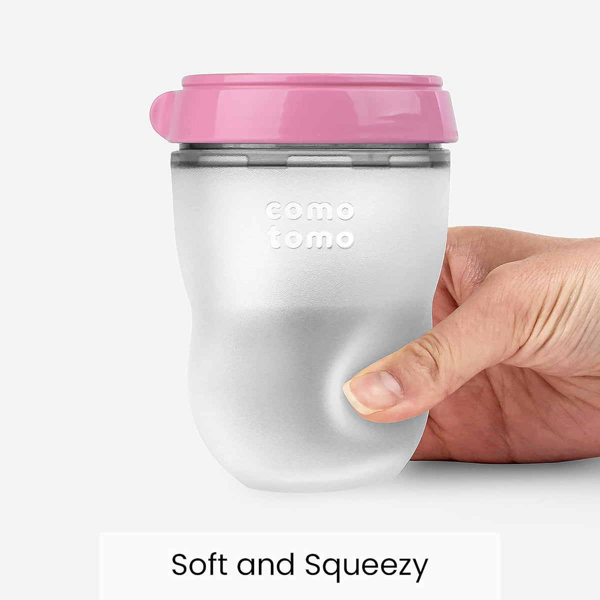 Comotomo natural feel baby bottle wide neck and nipple detail