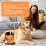 MICHIDOG itch relief for seasonal allergies supplement container with ingredients including colostrum and turmeric.