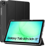 MoKo Samsung Galaxy Tab A9 Plus smart cover in black showing front view profile