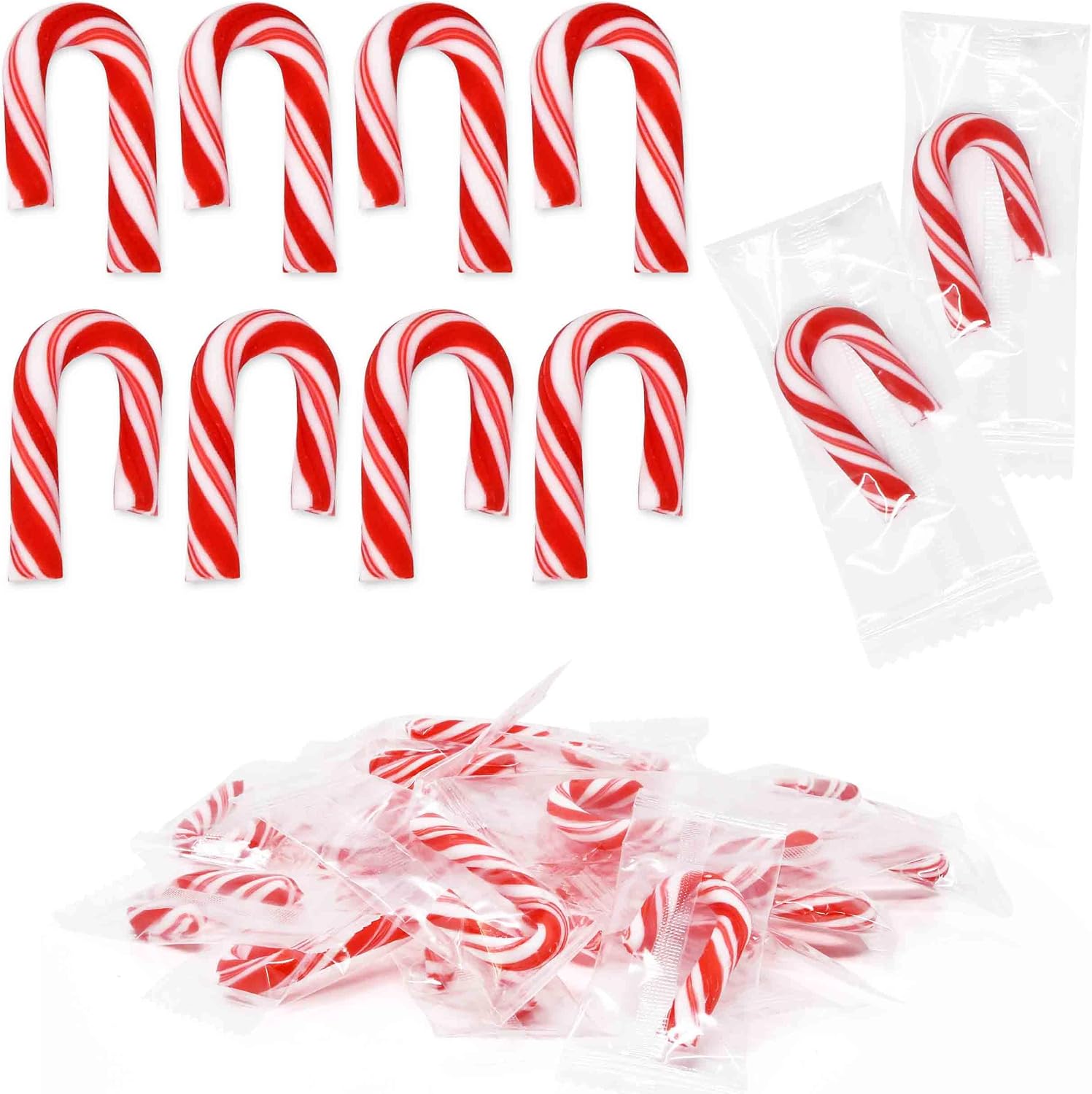 Taboom mini peppermint candy canes front view of individual packaging