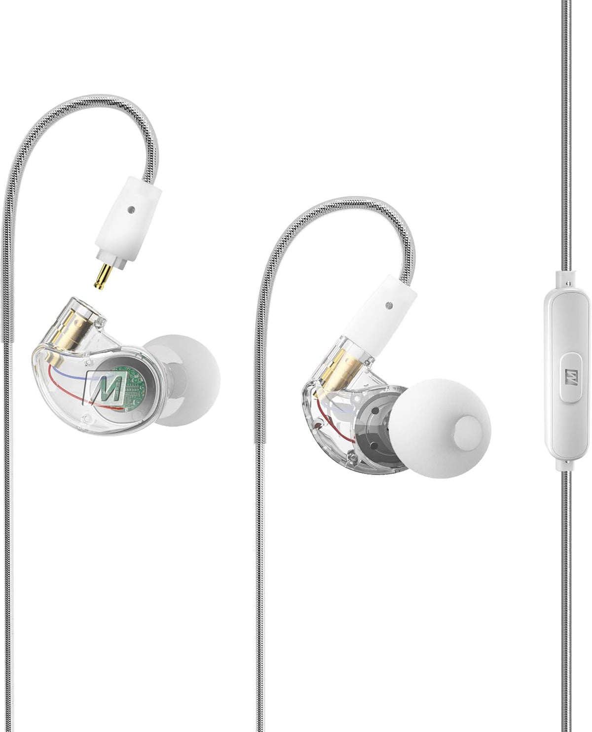 MEE audio M6 Sport Wired Earbuds, Noise Isolating In Ear Headphones, Sweatproof Earphones for Running/Gym/Workouts with Dynamic Enhanced Bass Sound, Memory Wire Earhooks, 3.5mm Jack Plug (Clear) - Image 12