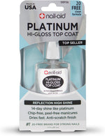 Nail-Aid Platinum Hi-Gloss Top Coat front view bottle and packaging