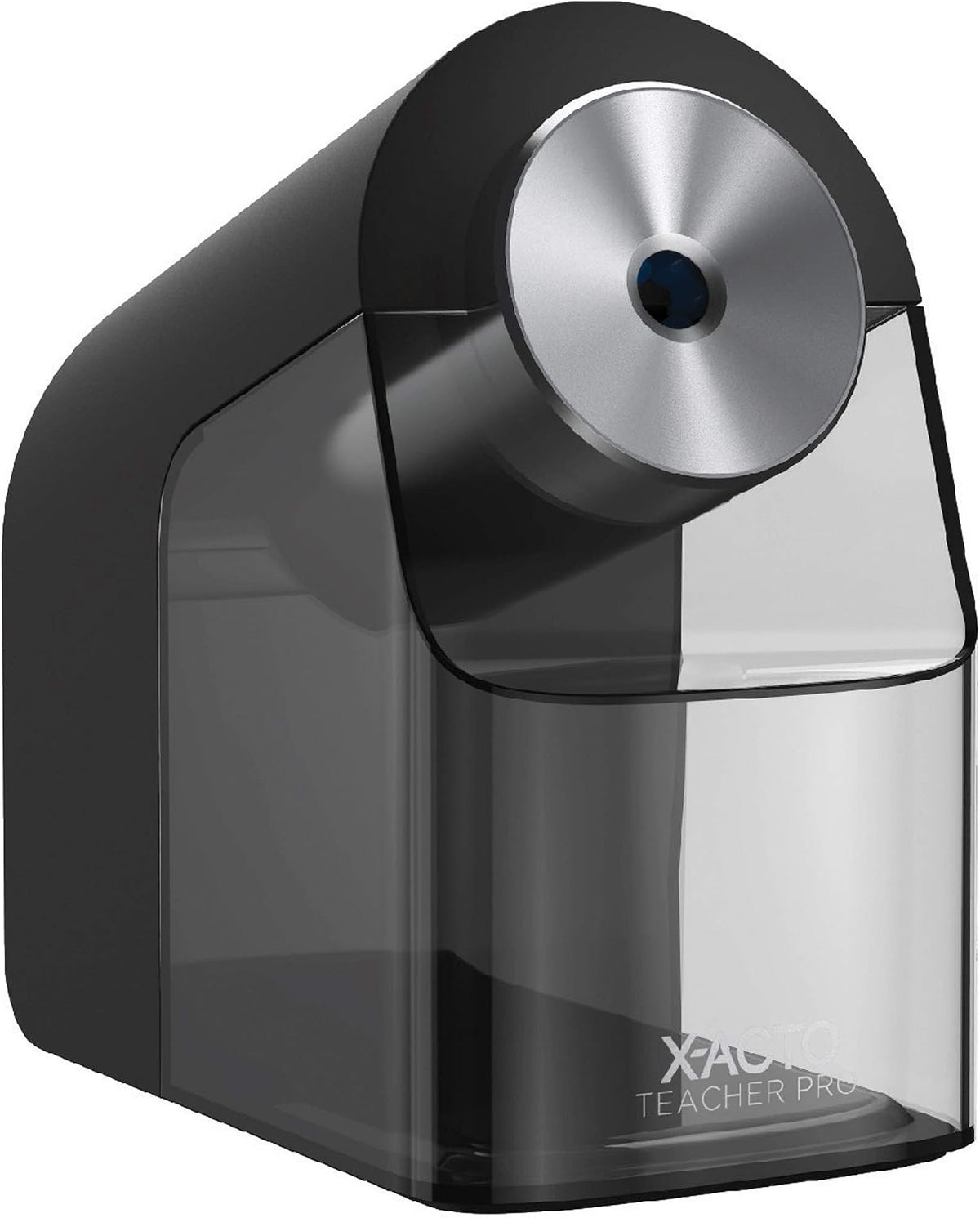 Elmer's Teacher Pro electric pencil sharpener front view showing black housing