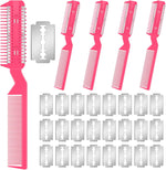 Double edge blue razor comb for de-shedding long hair cats and dogs