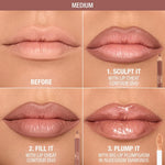 Charlotte Tilbury dual ended lip contour pencil showing sculpt and fill shades