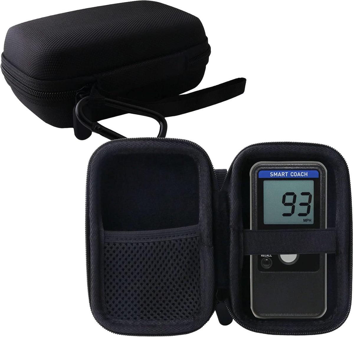 WERJIA hard carrying case front view showcasing durable black EVA hardshell design.