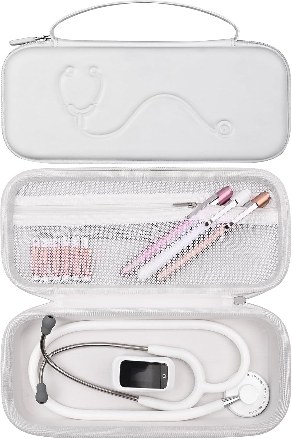 Stethoscope Case for 3M Littmann Classic III & Lightweight II S.E, Pink | for MDF Stethoscope, Hard Shell Carrying Case with Mesh Pocket & Handle, Nursing Students Essential Accessories, Case Only - Image 11