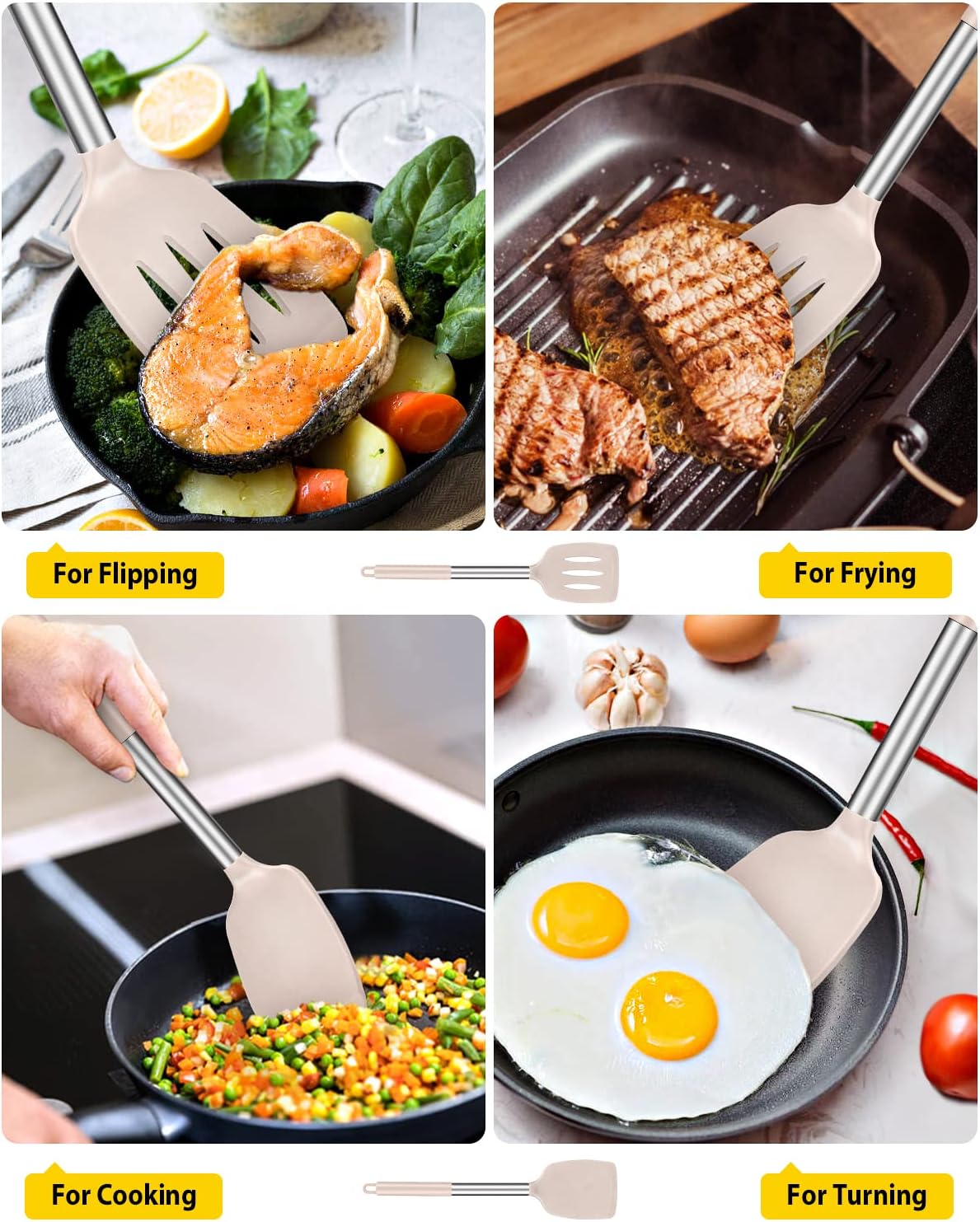 Bundlepro heat resistant cooking spatula angled view