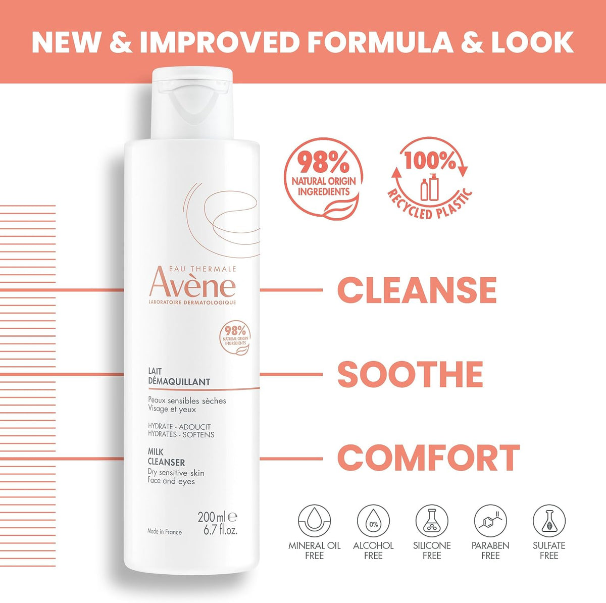 Avène Gentle Milk Cleanser 200ml packaging