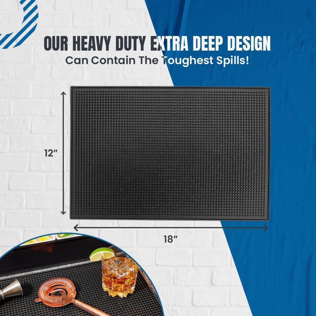 ProTensils black rubber bar service mat on countertop