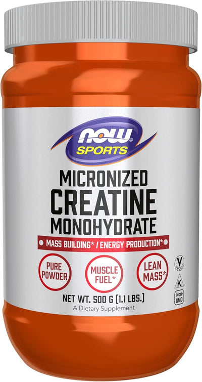 NOW Foods Sports Nutrition, Micronized Creatine Powder 500 g, Mass Building*/Energy Production*, 1.1-Pound - Image 1