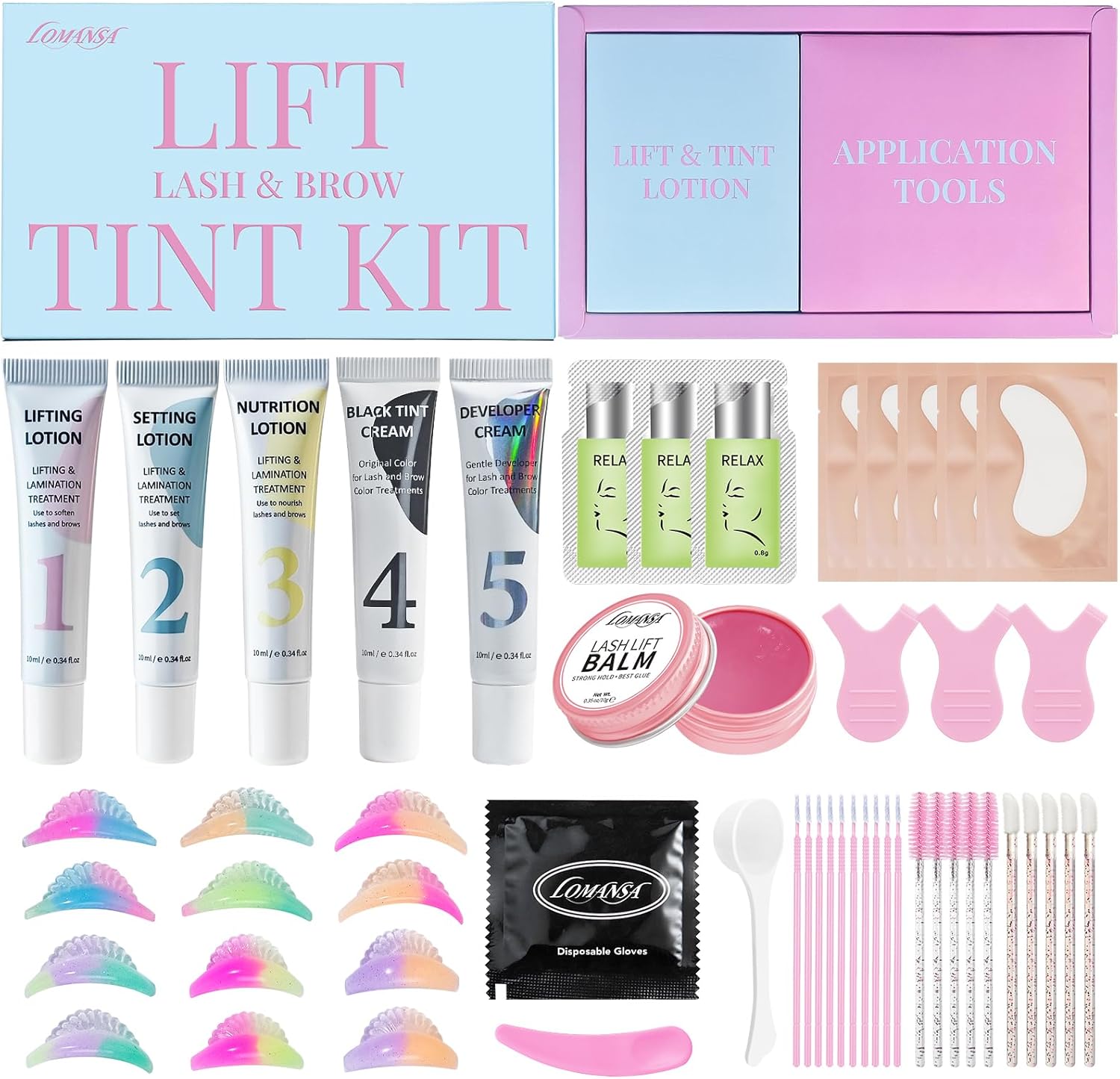 Lash Lift and Black Kit, Eyelash Lift and Color Strong Hold Lash Lift Glue 4 Weeks Curl & Natural Darker Black Lashes, Beginner-Friendly Salon Results - Image 1