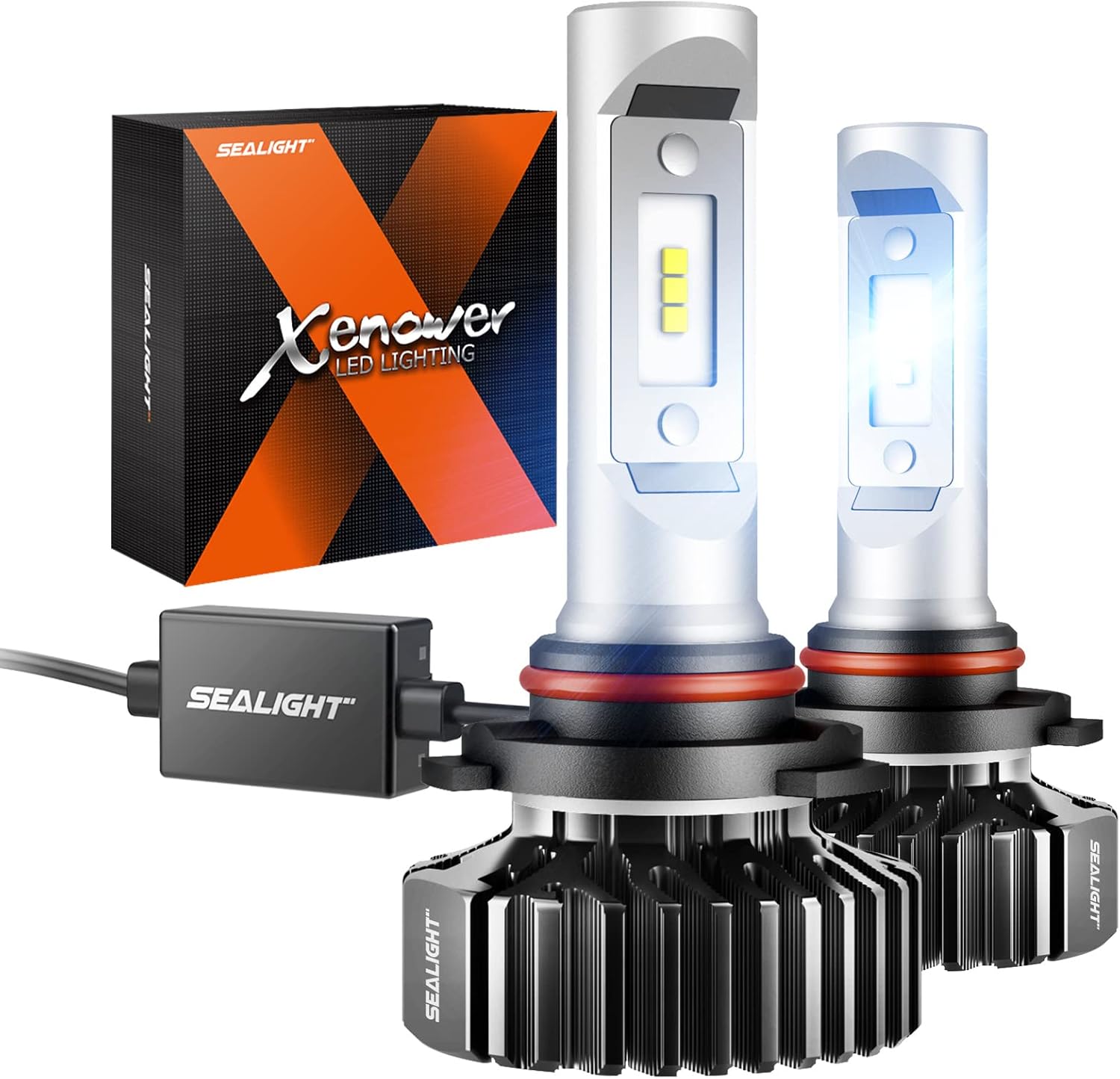 SEALIGHT X1 HB3 LED fog light bulbs front view showcasing compact one-to-one size body