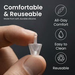 Flare Audio Calmer translucent reusable earplugs lifestyle view