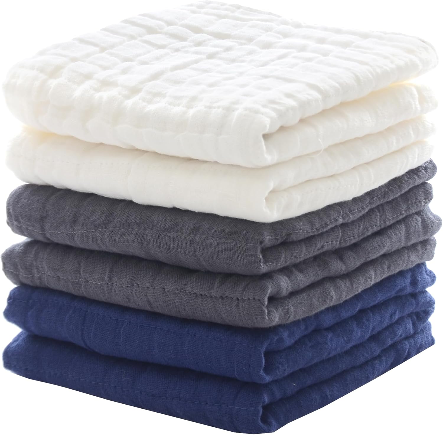 Mukin baby washcloths 6 pack set front view