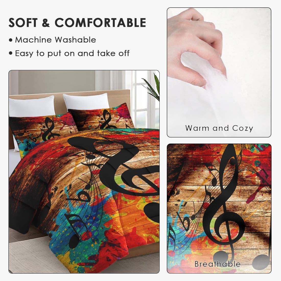 Matching envelope-style pillowcase included in the 3-piece set