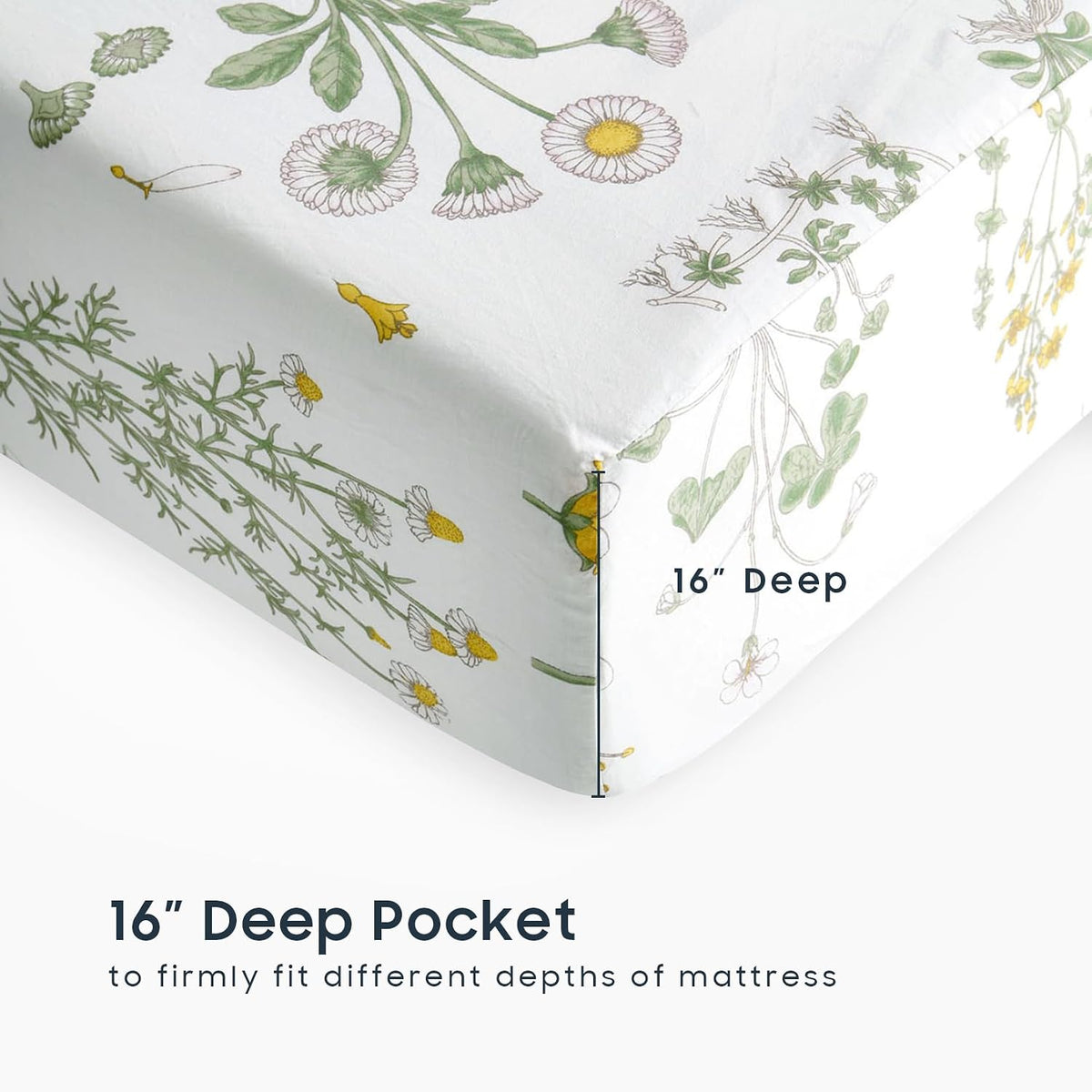 Wake In Cloud queen size bed sheets on mattress