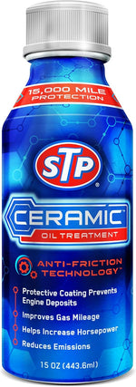 STP Ceramic Oil Treatment 15 fluid ounces front bottle view