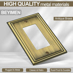 Beyimen 6 pack metal rocker switch wall plate perspective angle