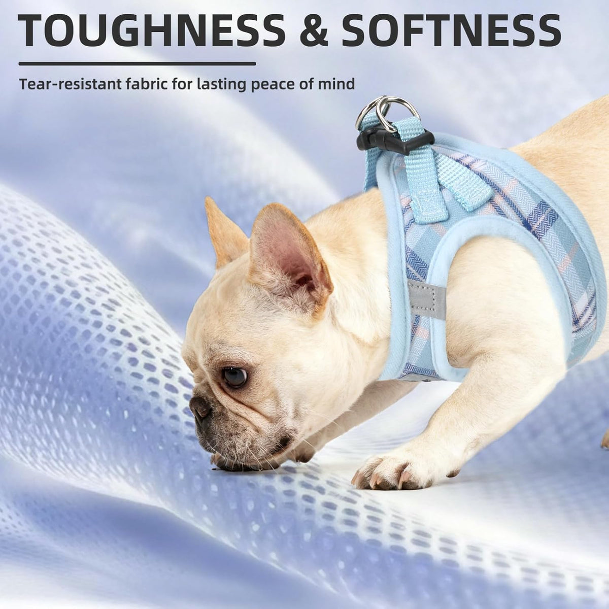 Side angle of the PUPTECK step-in pet harness with quick release buckle