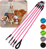 Dog Double Leashes,Comfortable Dog Leash with Reflective,No Tangle Triple Leash for Dogs (Orange Five Leashes) - Image 11