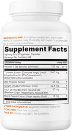 Micro Ingredients turmeric curcumin bottle with ingredients layout
