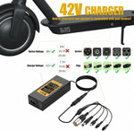 Carsty 42V hoverboard charger with 5-in-1 plug adapters