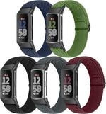 Bcuckood 5 Pack Elastic Nylon Watch Bands Compatible for Fitbit Charge 6/Fitbit Charge 5, Adjustable Breathable Replacement Stretchy Nylon Loop Wristband Sport Strap for Women Men - Image 12
