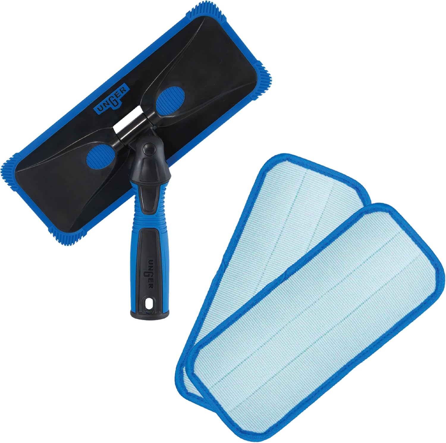 Unger ProClean Indoor Window Cleaning Kit front view with microfiber pad attached.
