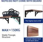 Medach steel shelf brackets spring release mechanism close up