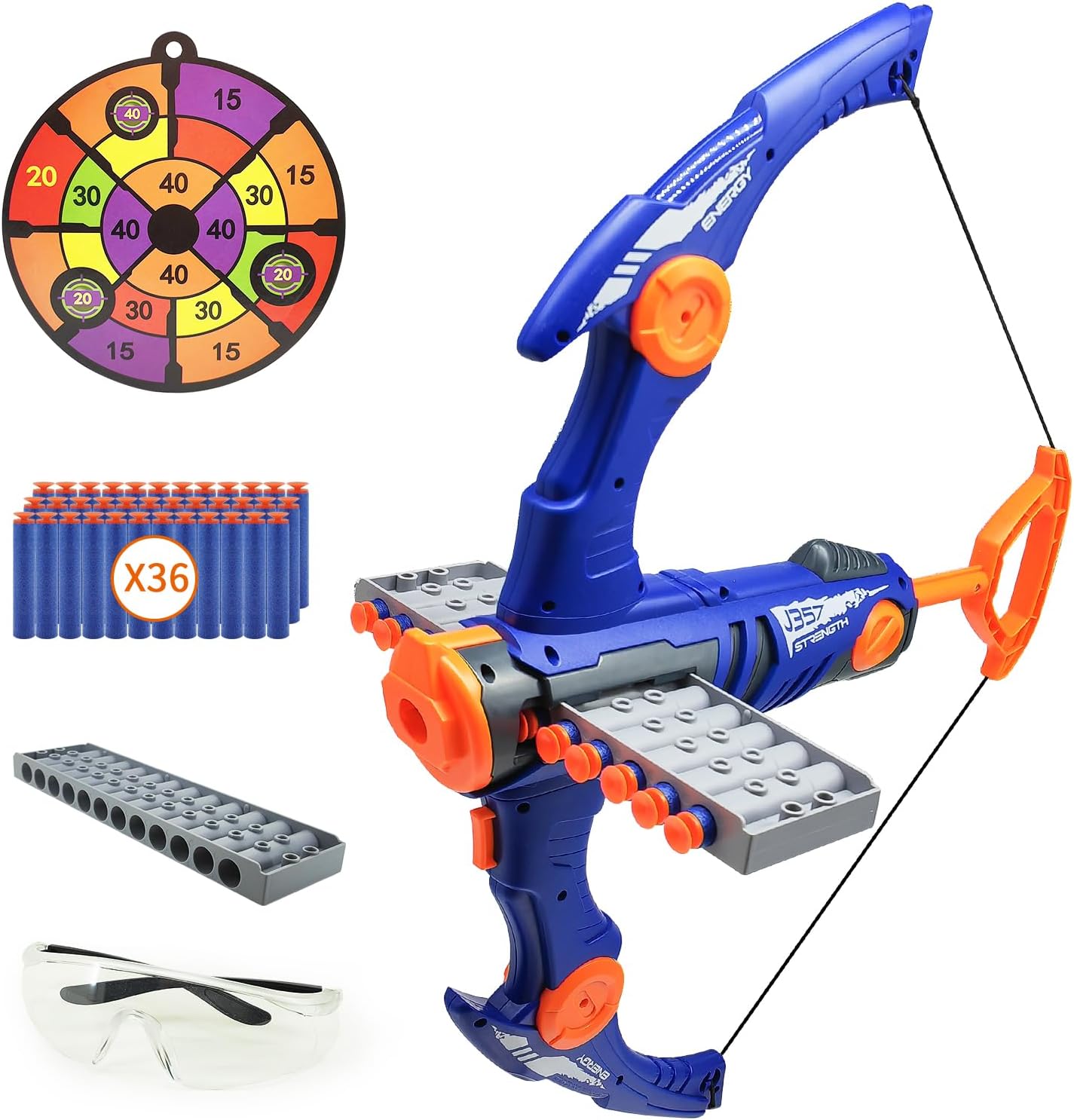 Dawnuph Kids Modern Archery Set blue bow front view
