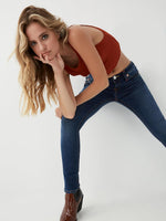 True Religion low rise skinny jean interior brand tag