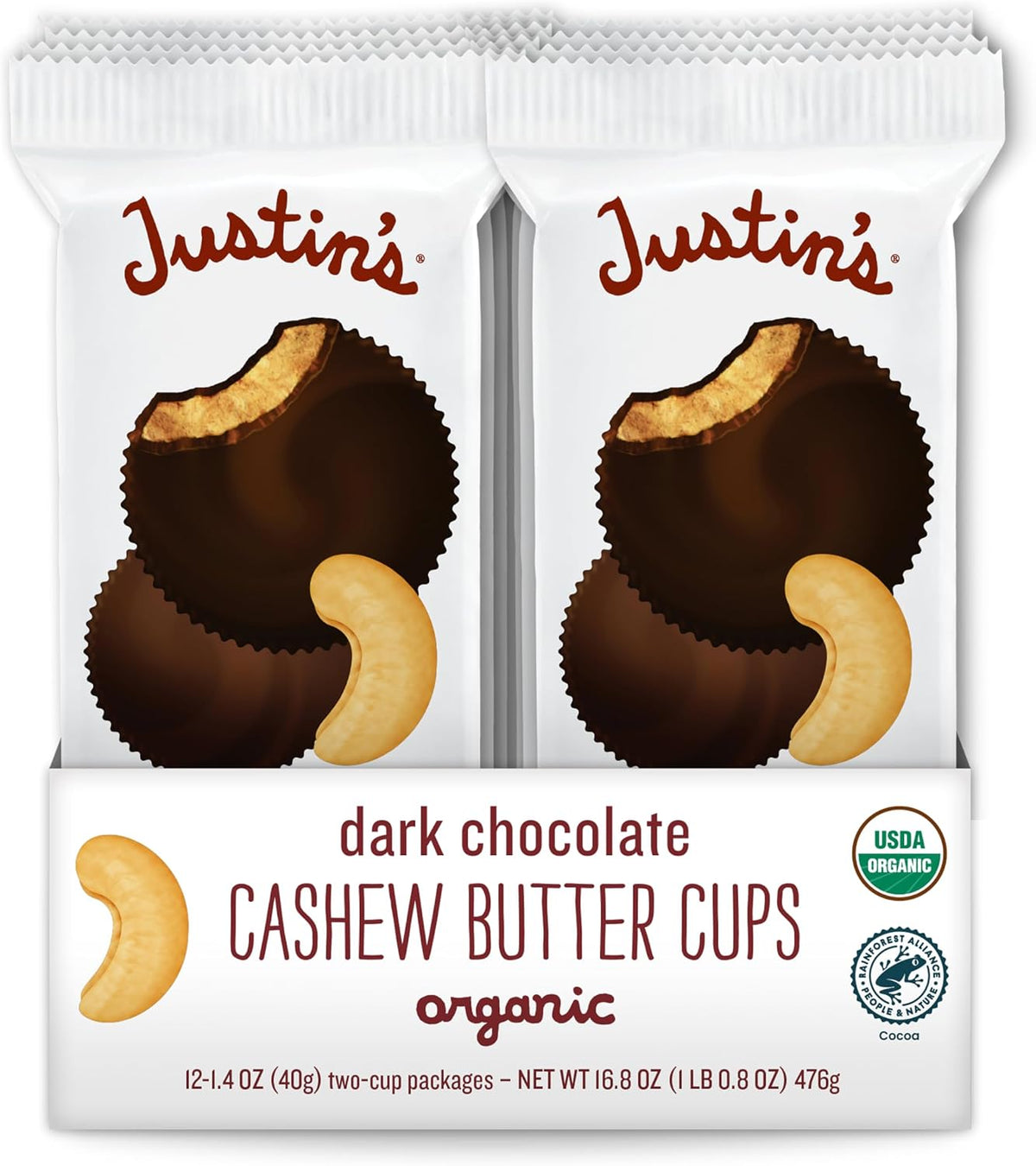 JUSTIN'S Organic Dark Chocolate Peanut Butter Cups, 12 Pack (2 cups each) - Image 13