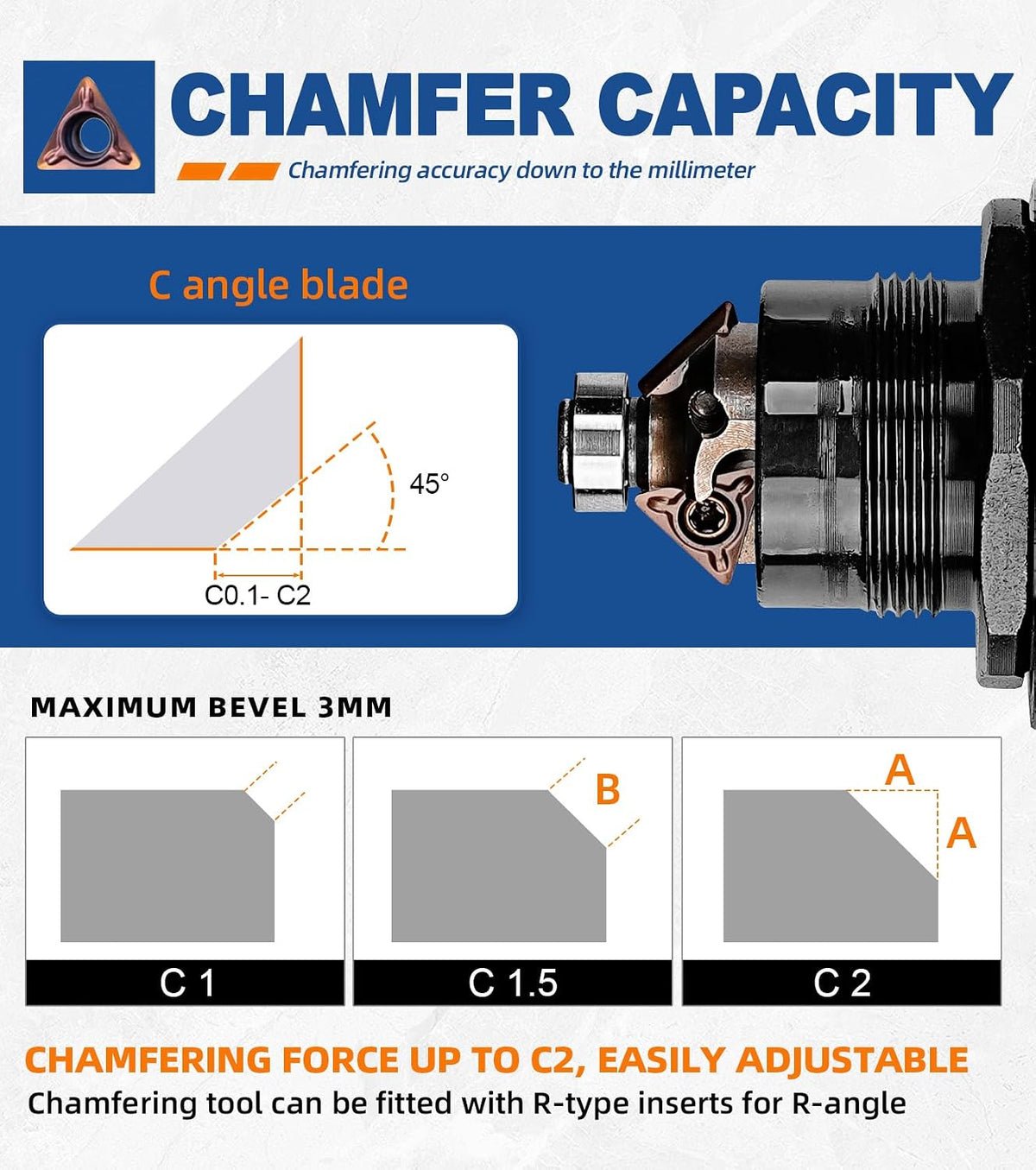 SI FANG metal chamfering tool with accessories kit
