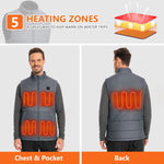 UVSAI electric heating vest close up of chest temperature control button