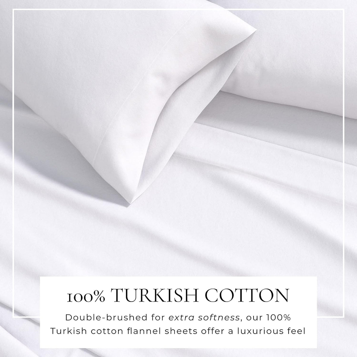 Great Bay Home winter white flannel bed sheets folded flat view