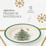 Spode Christmas Tree holiday salad plate set arranged on festive table
