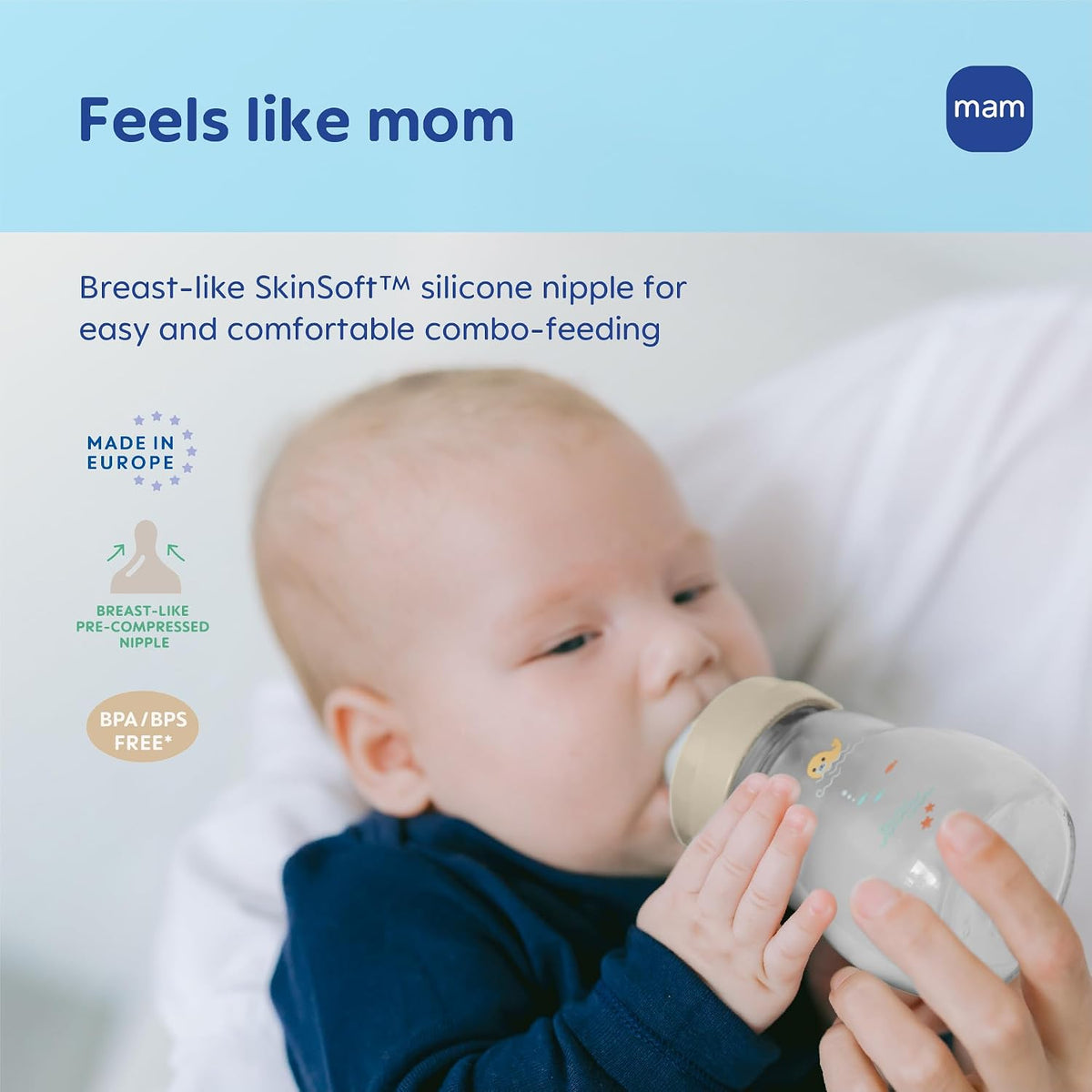 MAM 6oz Pure Glass Feel Good Anti-Colic 0+ Months Baby Bottle, 3 Pk, Unisex - Image 5