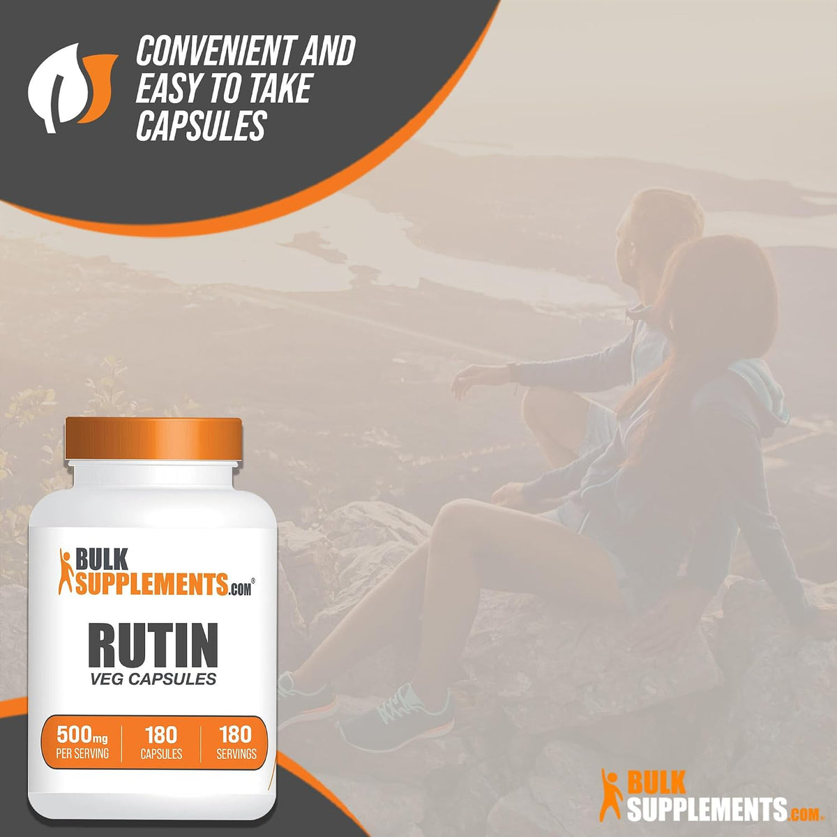 BulkSupplements Rutin 500mg capsule size and form