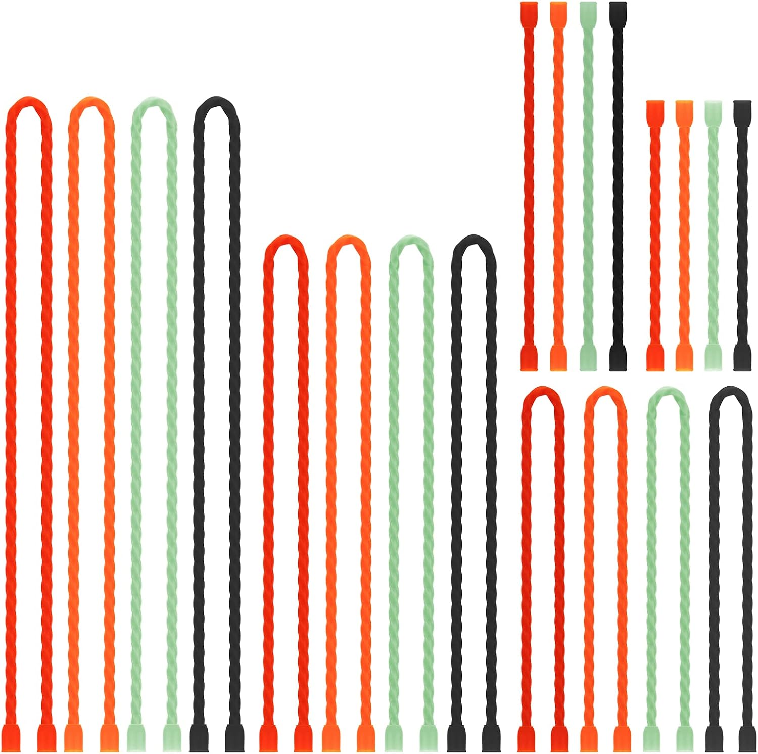 Gesipor 20 Pieces Silicone Cable Ties front view showcasing multi-size assortment pack.
